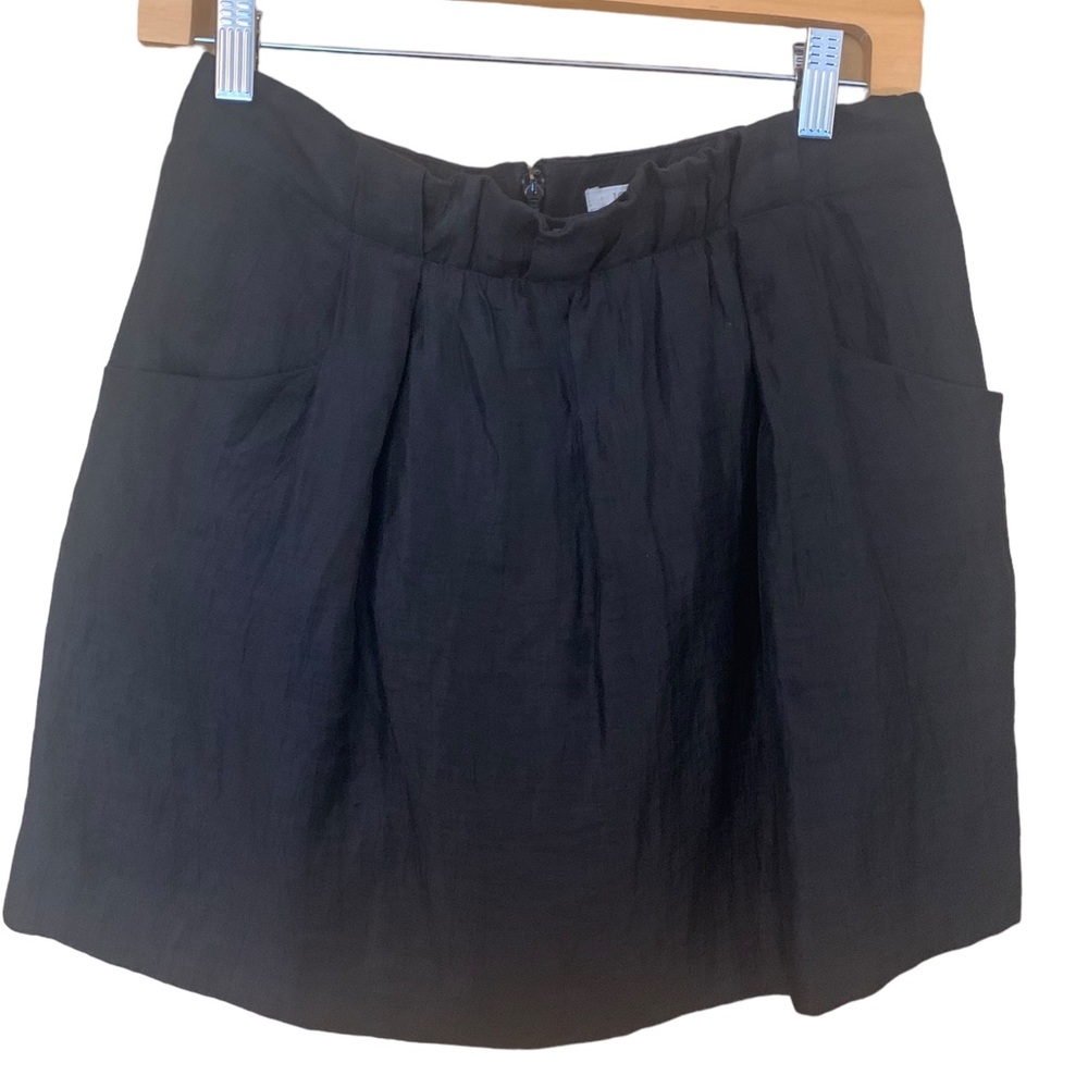 J. Crew Gathered Mini Skirt Black